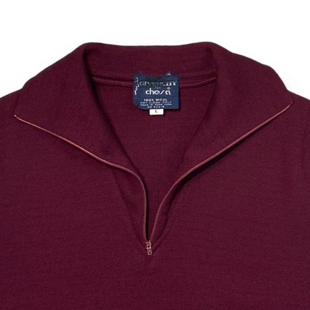 GIVENCHY FOR CHESA Wool Quarter Zip Pullover